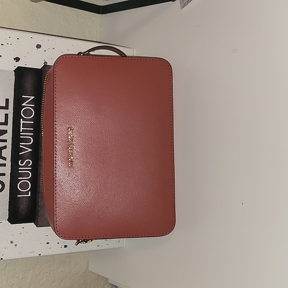 Nwot Michael Michael Kors terracotta jet set large saffiano leather crossbody ba
